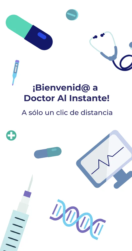 Pantalla de bienvenida de la app de telemedicina.