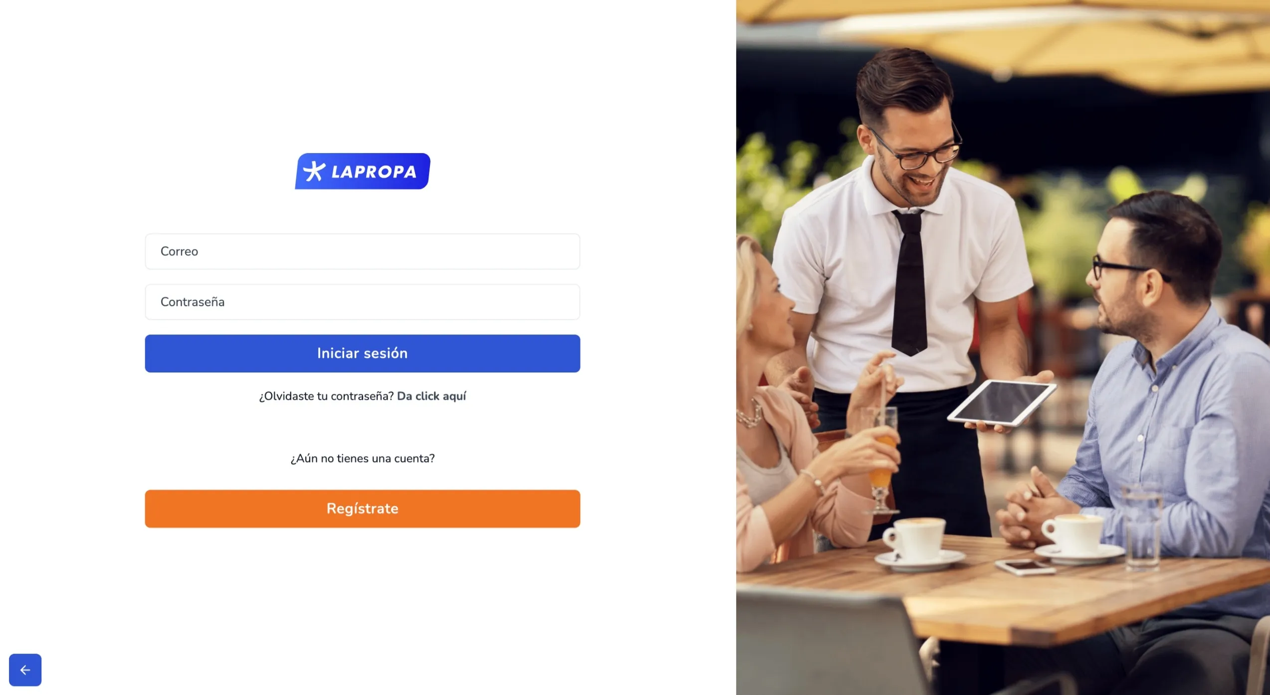 Acceso a LaPropa, la bolsa de trabajo de hotelería y restaurantes.